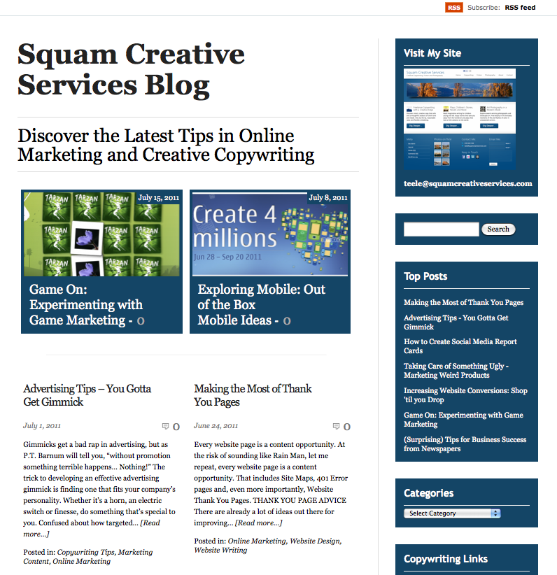 Squam Creative Services Copywriting Blog