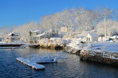 Dock & Houses in March Snows