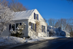 Blue Shutters in February Snows