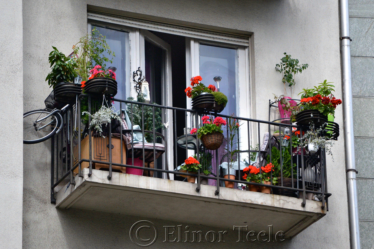 Balcony in Pest, Budapest, Hungary