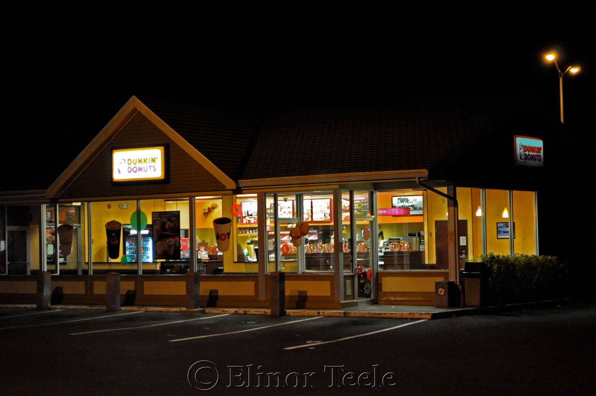 Dunkin Donuts, Gloucester at Night