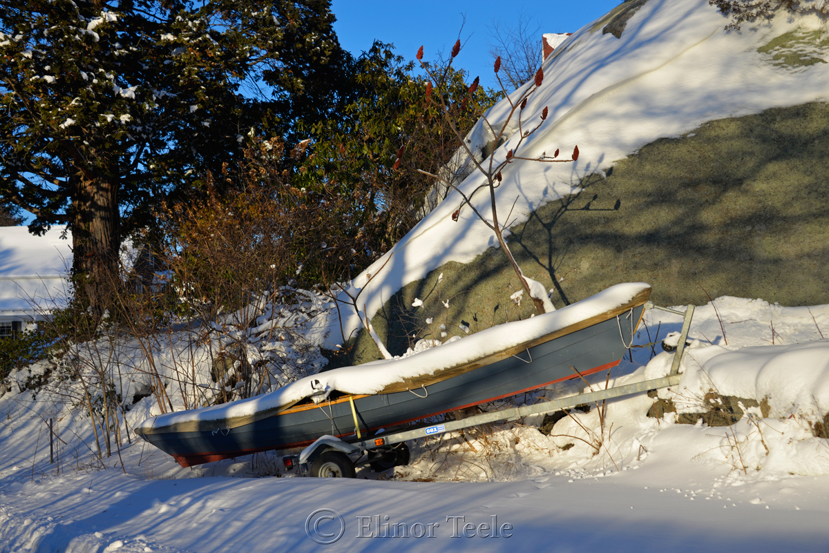 Boat and Trailer - January Snow 1